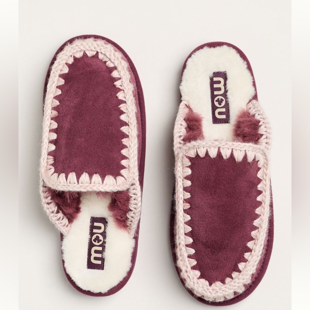 MOU Sheepskin Clogs /Wine